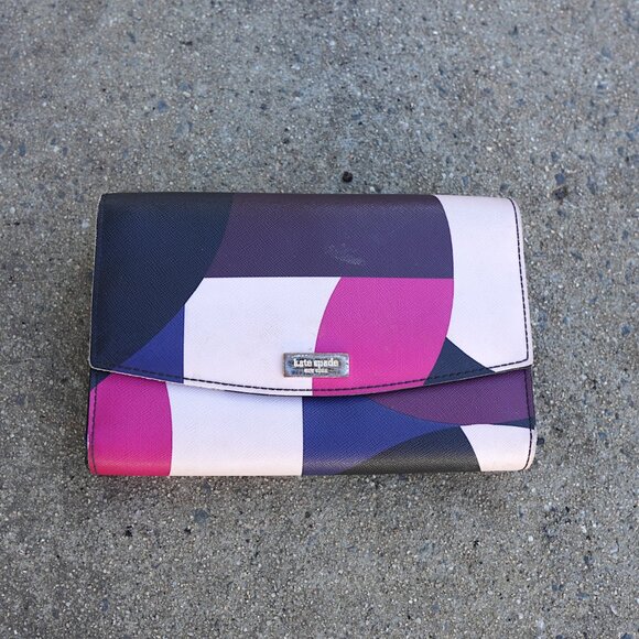 Kate Spade New York Graphic Color Block Envelope Wallet/Clutch - Picture 1 of 11